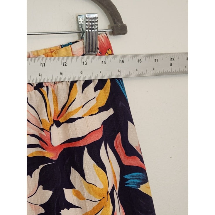 Fashion Nene Navy Floral Tiered Maxi Skirt Size XL Flaw
