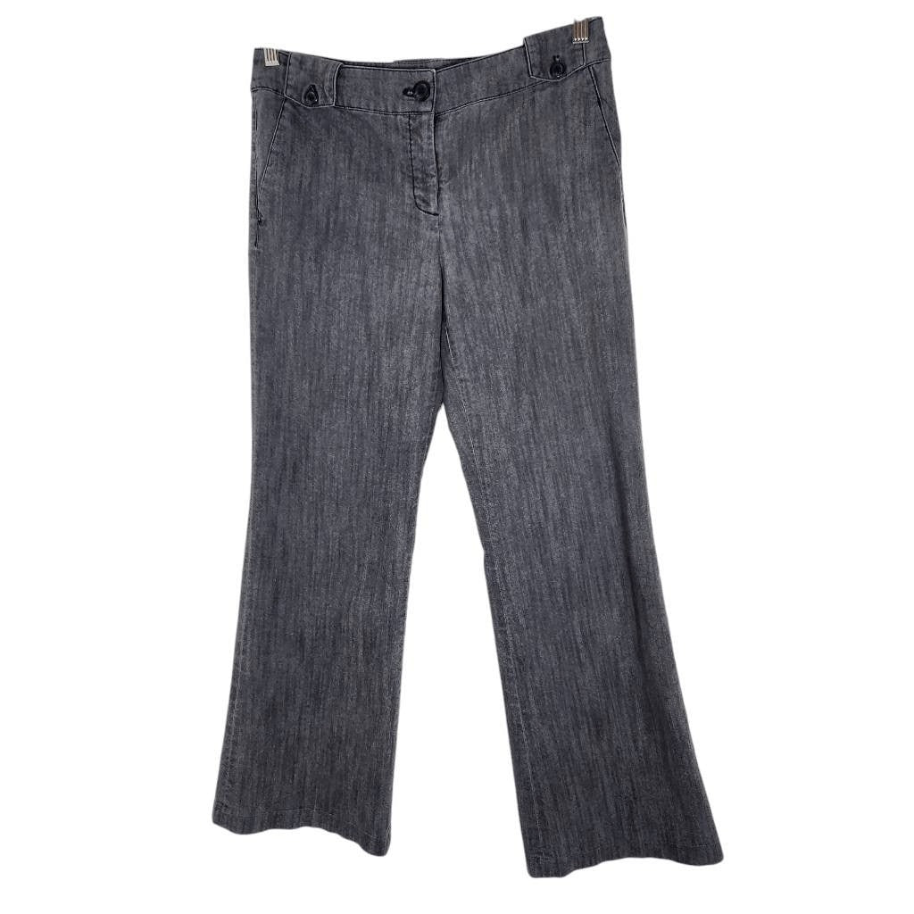 Willi Smith Gray Denim Wide Leg Trouser Jean Size 8 Bootcut Gray Jeans