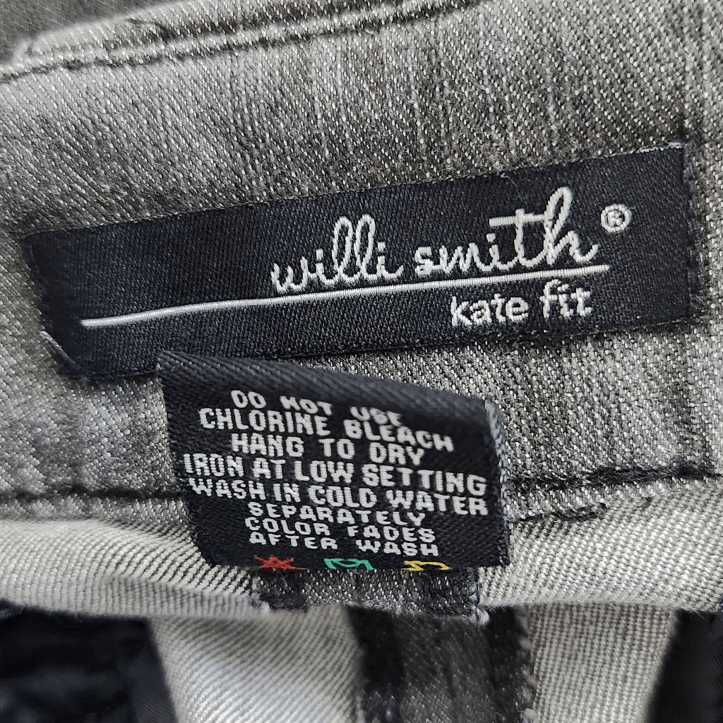 Willi Smith Gray Denim Wide Leg Trouser Jean Size 8 Bootcut Gray Jeans