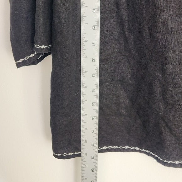 Style & Co Black and White Linen Blouse Size 18