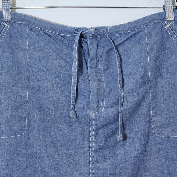 Liz Claiborne Chambray Mini Skort with Drawstring Size 16 Chambray Skorts