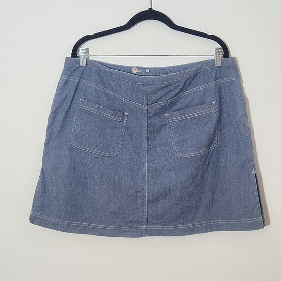 Liz Claiborne Chambray Mini Skort with Drawstring Size 16 Chambray Skorts