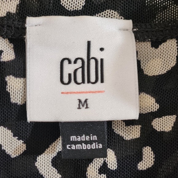 CAbi Leopard Print Mesh Blouse Size Medium