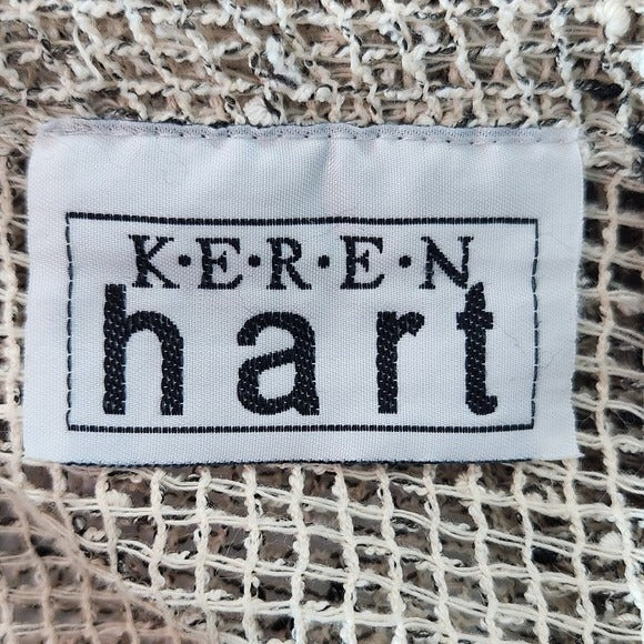 Keren Hart Natural Loose Knit Cardigan with Oversized Button Detail Size XXL