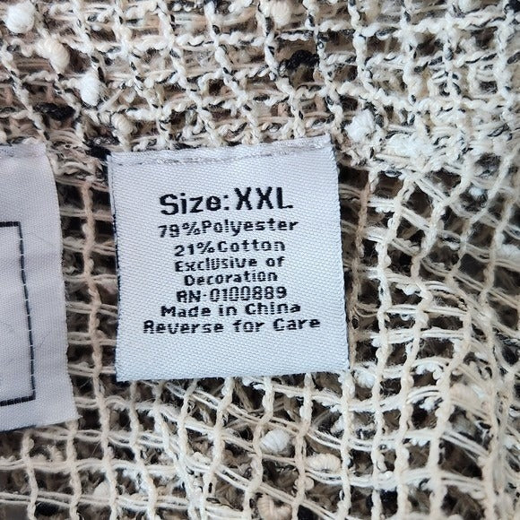 Keren Hart Natural Loose Knit Cardigan with Oversized Button Detail Size XXL