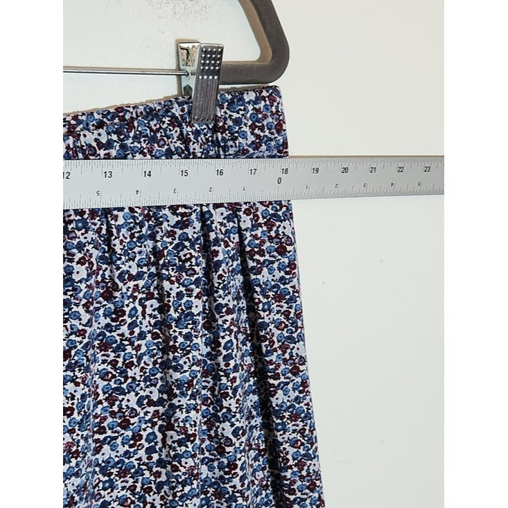 Lands' End Blue and Burgundy Floral Print Pajama Pants Size XL