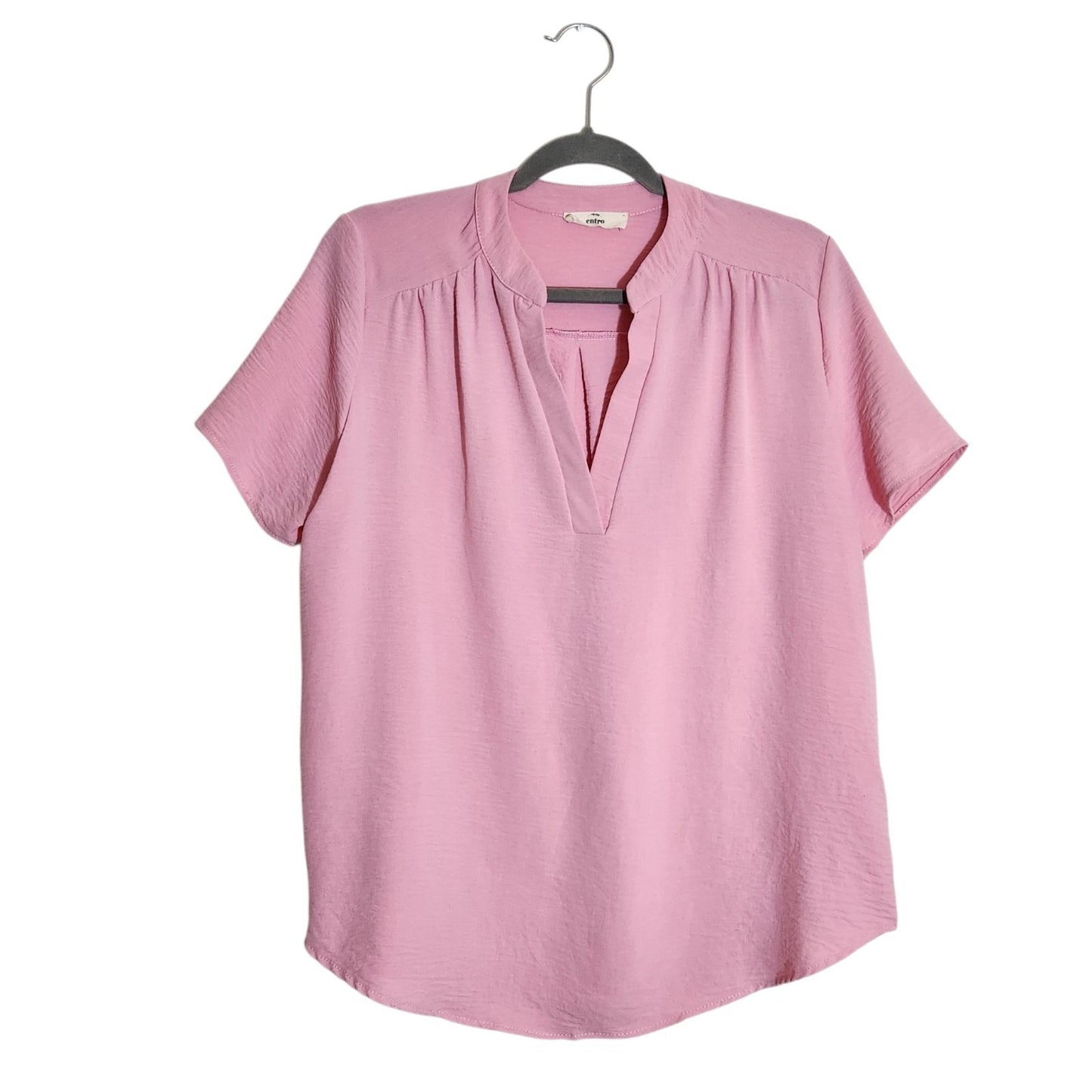 Entro Pink V-Neck Blouse Size Medium