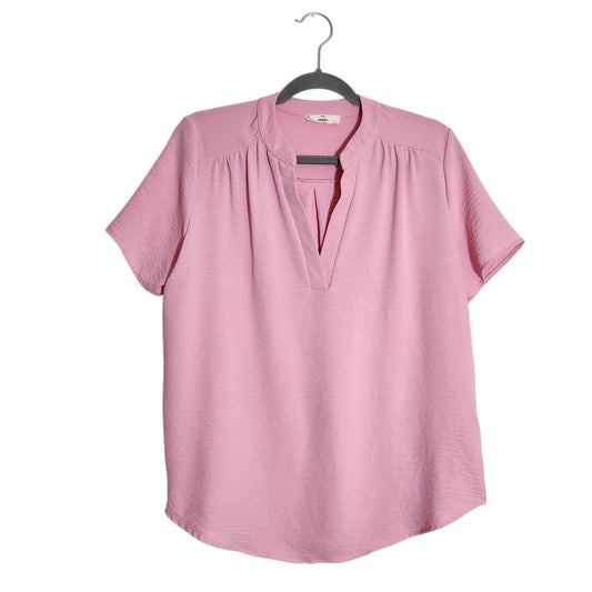 Entro Pink V-Neck Blouse Size Medium