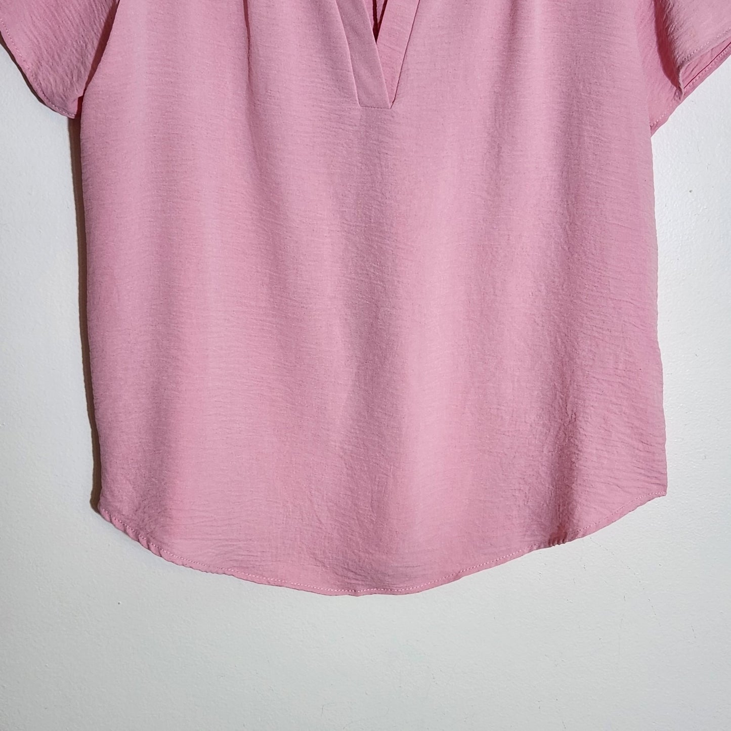 Entro Pink V-Neck Blouse Size Medium