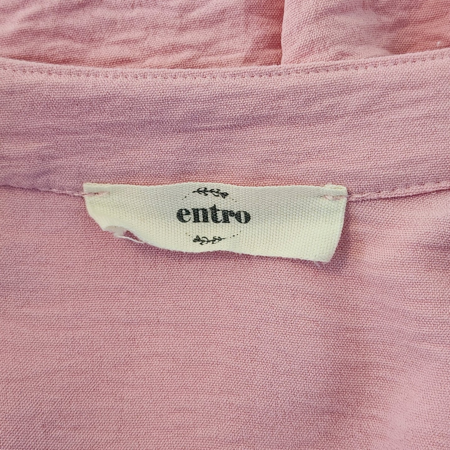 Entro Pink V-Neck Blouse Size Medium