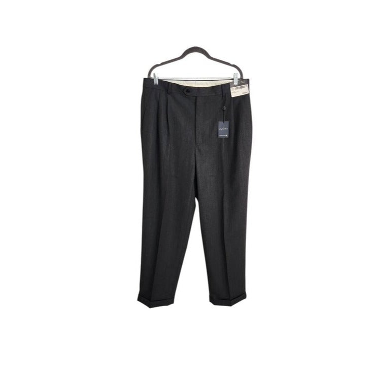 Joseph and Feiss Gray Pleated Wool Blend Cuffed Dress Pants NWT Size 36 x 30