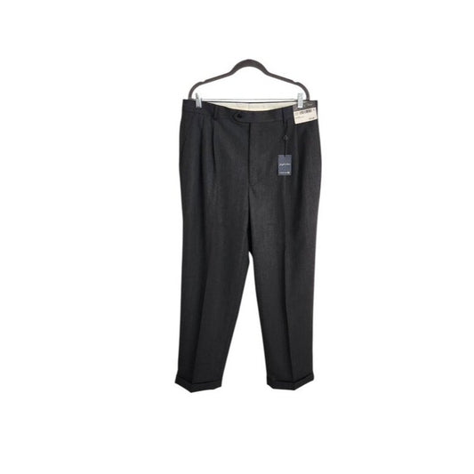 Joseph and Feiss Gray Pleated Wool Blend Cuffed Dress Pants NWT Size 36 x 30