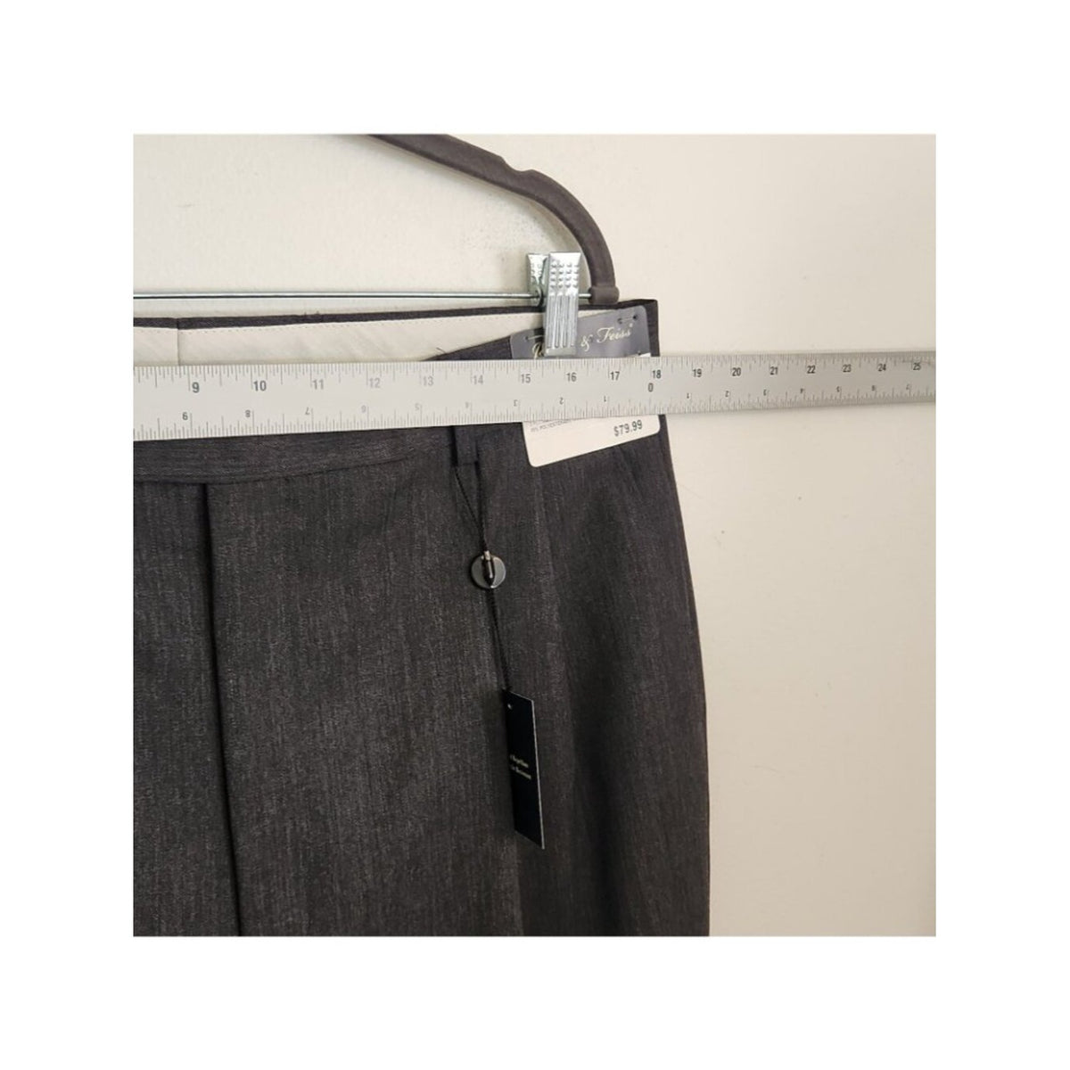 Joseph and Feiss Gray Pleated Wool Blend Cuffed Dress Pants NWT Size 36 x 30