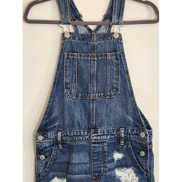 American Eagle Denim Short Overalls Distressed Size Small