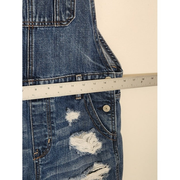 American Eagle Denim Short Overalls Distressed Size Small