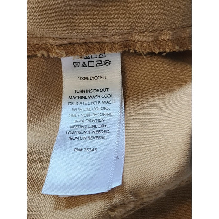Joie Khaki Wide Leg Cropped Pull-on Pants Size XL
