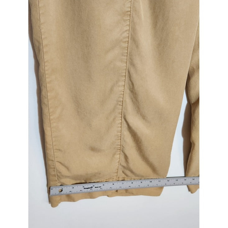 Joie Khaki Wide Leg Cropped Pull-on Pants Size XL