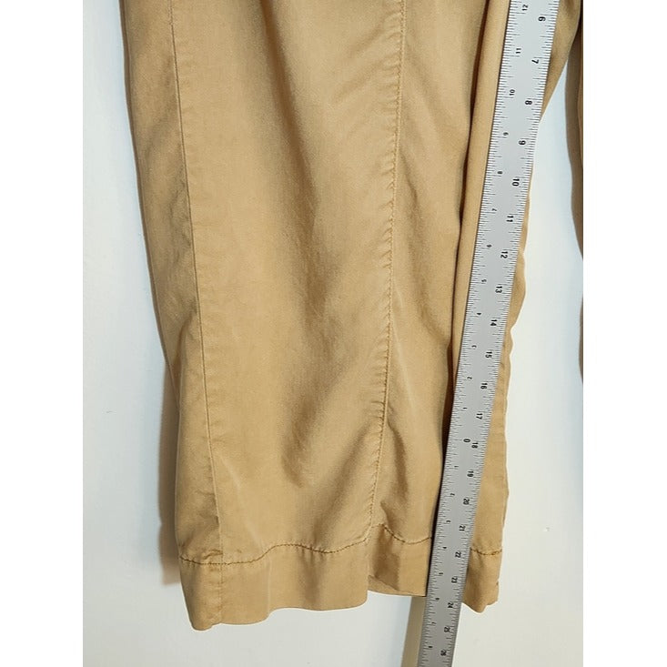 Joie Khaki Wide Leg Cropped Pull-on Pants Size XL