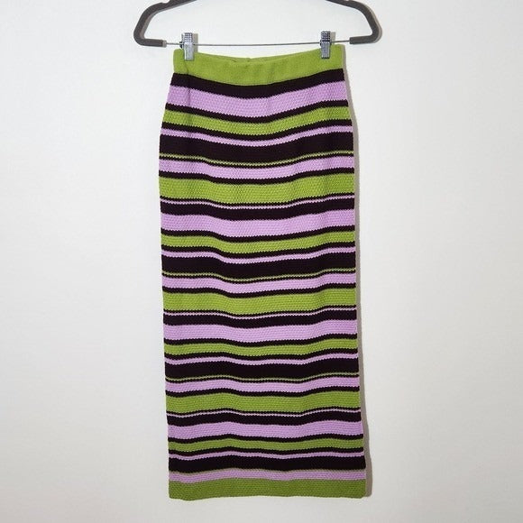 Shein Striped Bodycon Sweater Set Size Medium 2-Piece Crop Top and Skirt
