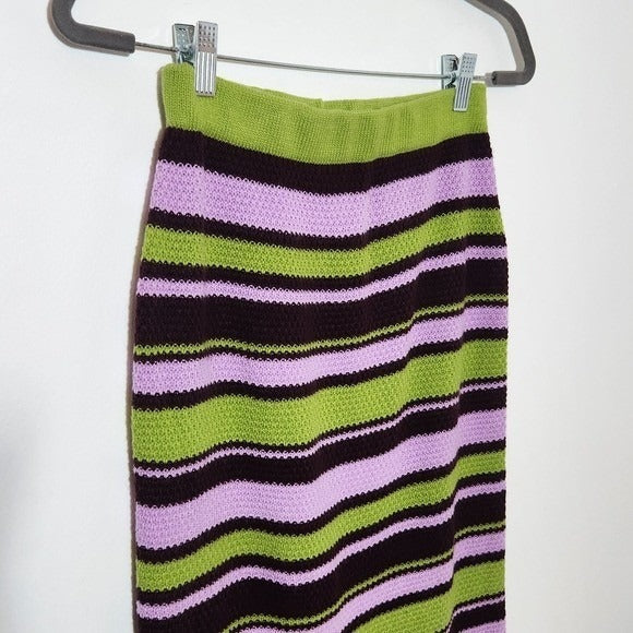 Shein Striped Bodycon Sweater Set Size Medium 2-Piece Crop Top and Skirt