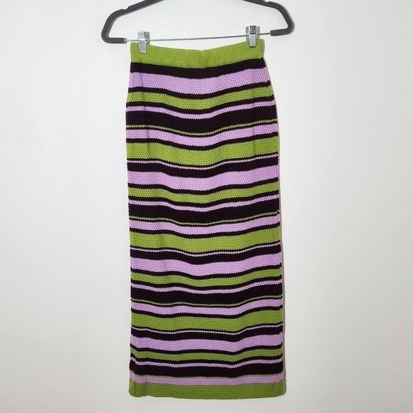 Shein Striped Bodycon Sweater Set Size Medium 2-Piece Crop Top and Skirt