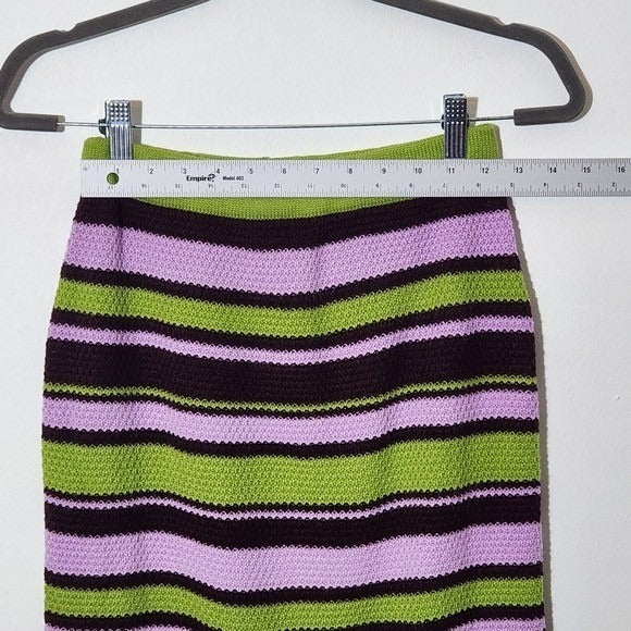 Shein Striped Bodycon Sweater Set Size Medium 2-Piece Crop Top and Skirt