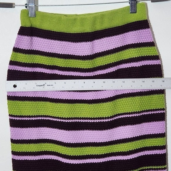 Shein Striped Bodycon Sweater Set Size Medium 2-Piece Crop Top and Skirt