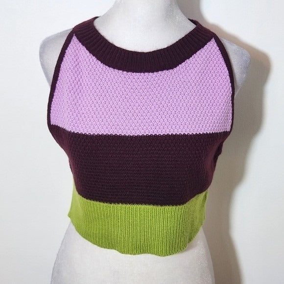 Shein Striped Bodycon Sweater Set Size Medium 2-Piece Crop Top and Skirt