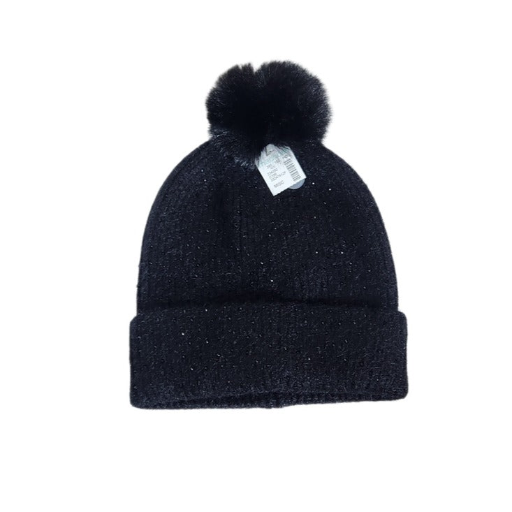 Maurices Black Knit Pom Pom Beanie One Size NWT