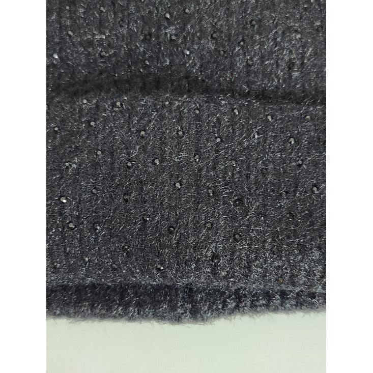 Maurices Black Knit Pom Pom Beanie One Size NWT