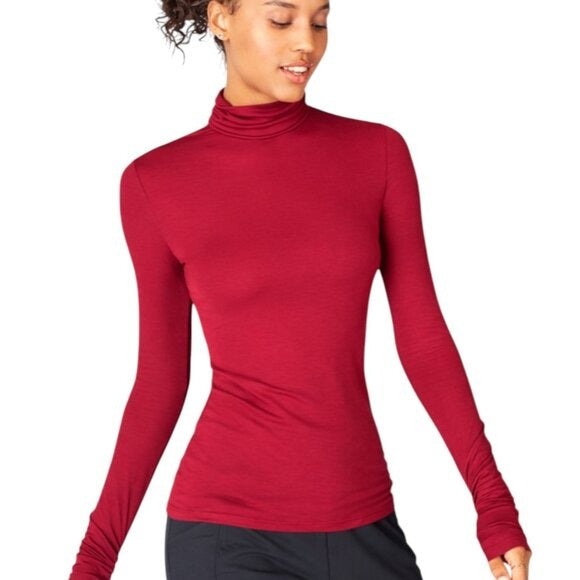 Fabletics Cranberry Red Turtleneck Size Large NWT
