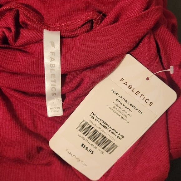 Fabletics Cranberry Red Turtleneck Size Large NWT