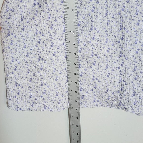 Dokotoo Purple Floral Blouse with Puffy Sleeves Size 2XL
