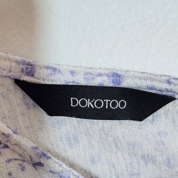 Dokotoo Purple Floral Blouse with Puffy Sleeves Size 2XL