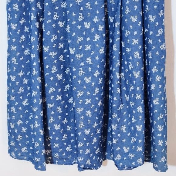Scarlet Darkness Blue Dress with Pink Ruffle Trim Size L