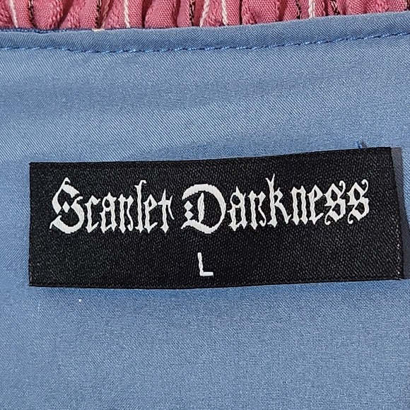 Scarlet Darkness Blue Dress with Pink Ruffle Trim Size L