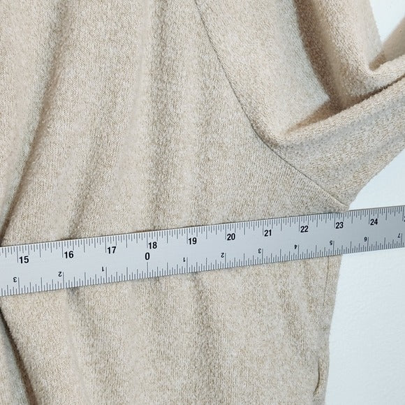 H&M Cream and Tan Fuzzy Knit Sweater Size Large