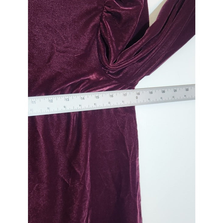 Gap Burgundy Velvet Mock Neck Mini Dress Size Small Petite