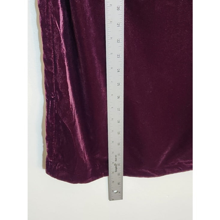 Gap Burgundy Velvet Mock Neck Mini Dress Size Small Petite