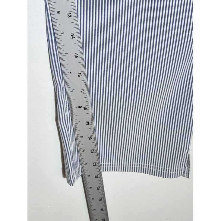 Mario Serrani Comfort Stretch Navy Stripe Capri Pants Size XL NWT