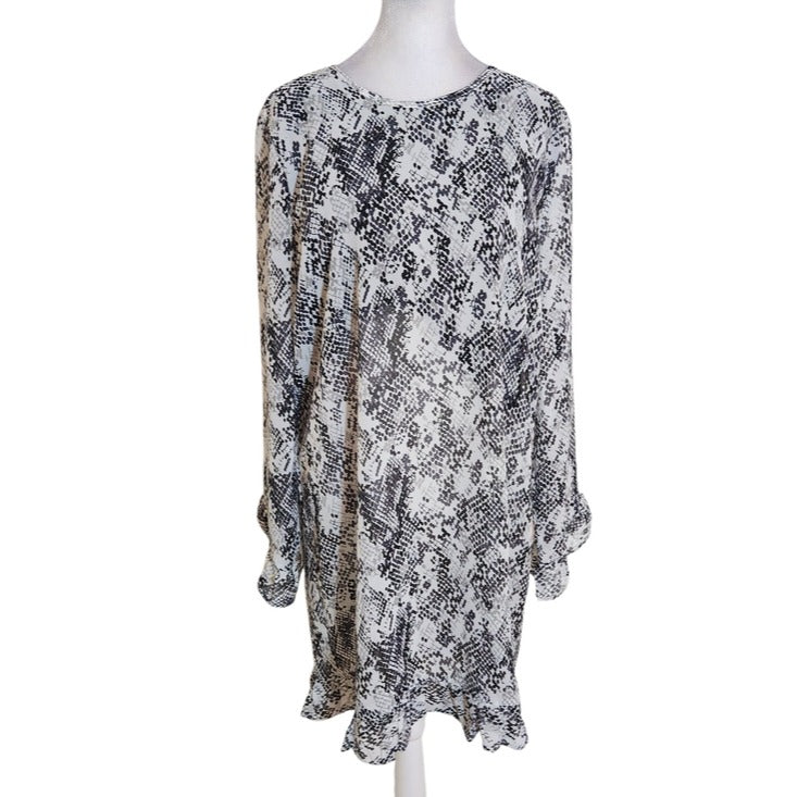 Mudpie Black and White Snakeskin Print Mini Dress Size Medium