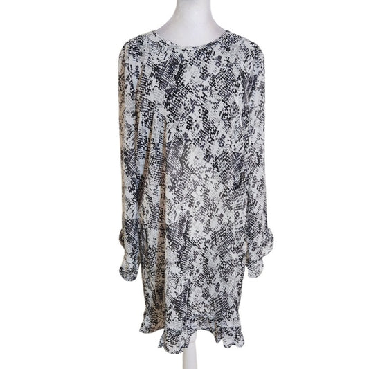 Mudpie Black and White Snakeskin Print Mini Dress Size Medium