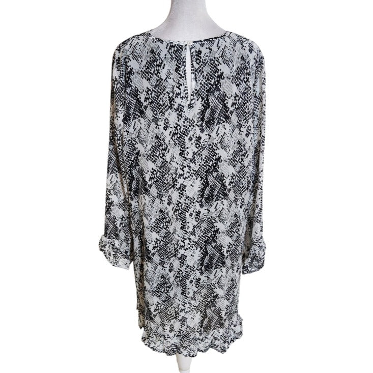 Mudpie Black and White Snakeskin Print Mini Dress Size Medium