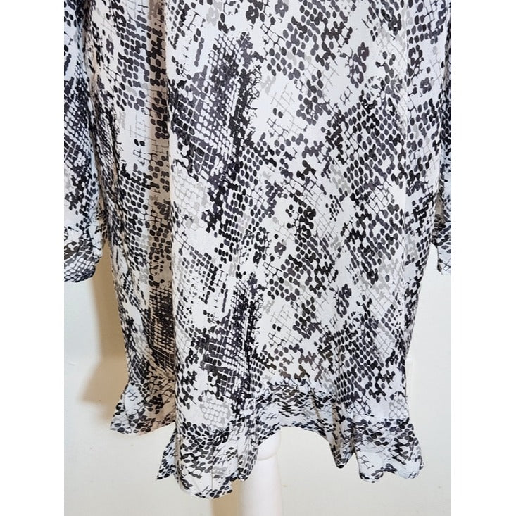 Mudpie Black and White Snakeskin Print Mini Dress Size Medium