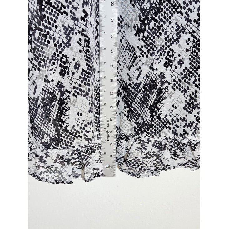 Mudpie Black and White Snakeskin Print Mini Dress Size Medium