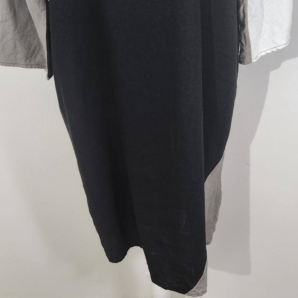 For Cynthia Linen Shift Dress Size Medium Linen Colorblock Dress
