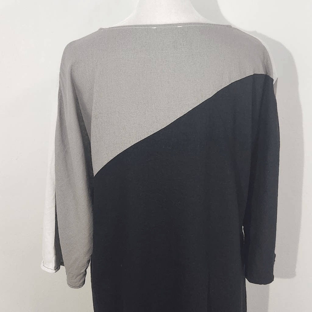 For Cynthia Linen Shift Dress Size Medium Linen Colorblock Dress