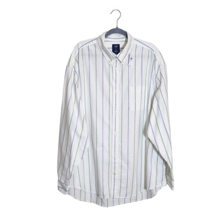 GAP White Striped The Big Shirt Oxford Button Down Size XL Tall NWT