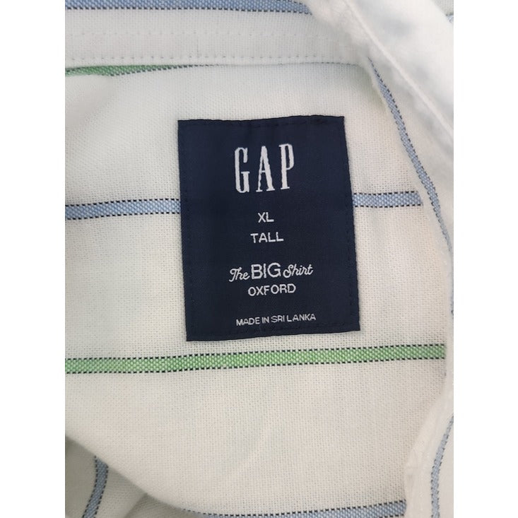 GAP White Striped The Big Shirt Oxford Button Down Size XL Tall NWT
