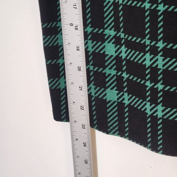 Jude Connally Green and Black Plaid Dixie Ponte Blouse Size Small NWT